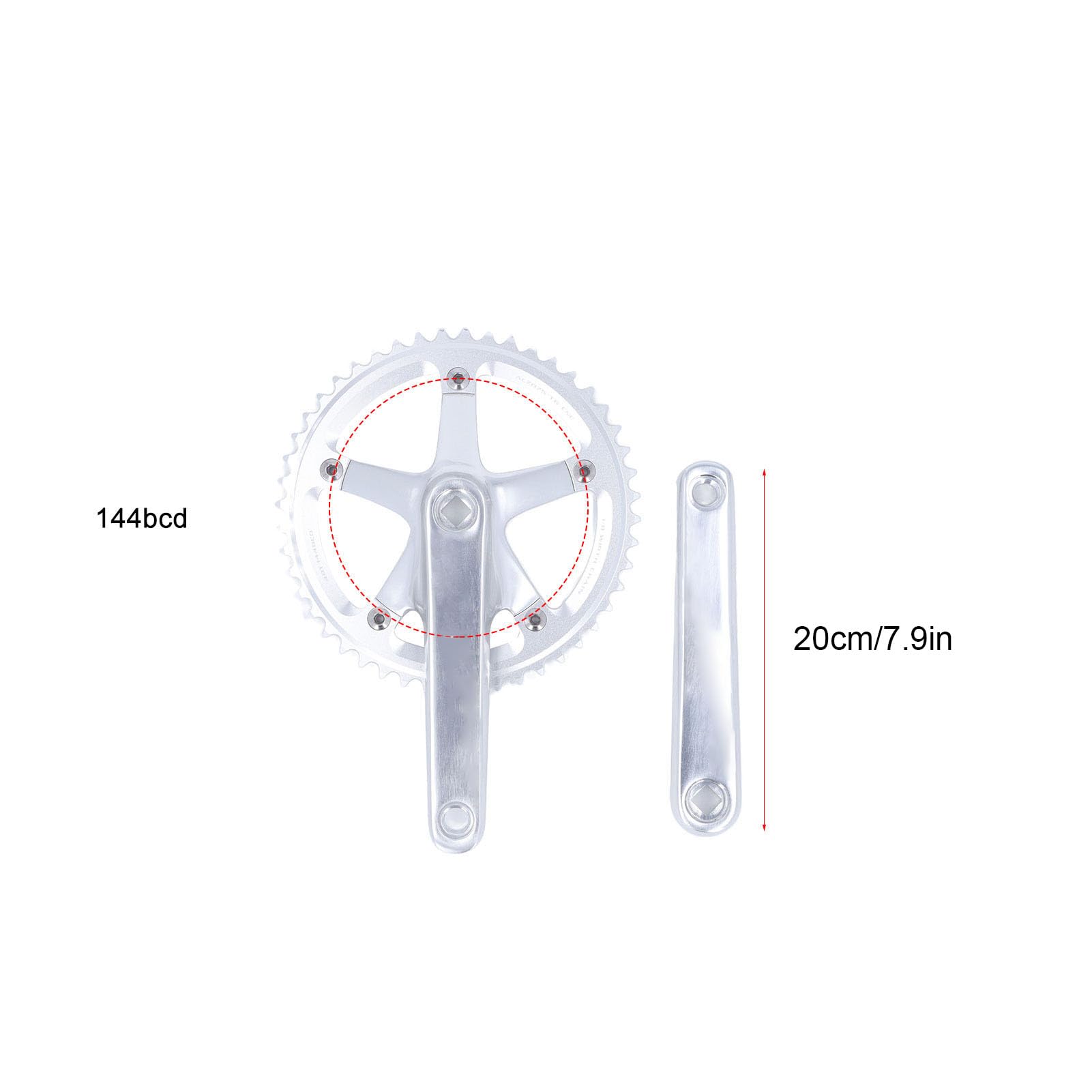 Amazon.co.jp: 自転車クランクセット アルミニウム合金 144BCD 48T