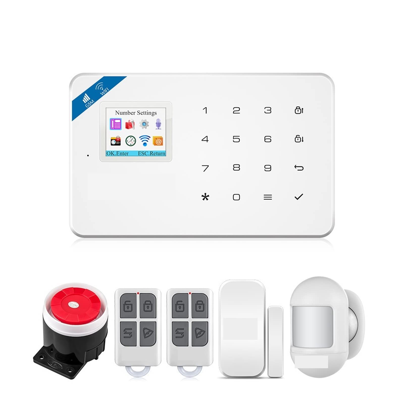 Système d'alarme, Tuya W181 sans Fil Maison Alarme APP contrôle LCD SMS système d'alarme antivol for de sécurité à Domicile