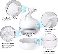 Vista 2 de Petlex Masajeador eléctrico del cuero cabelludo para gatos, masajeador portátil de cabeza de mascotas, masajeador giratorio automático