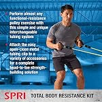 SPRI Kit de bande de résistance - Tubes interchangeables de formation de résistance pour le tonage complet du corps - Comprend 5 Bandes d'exercice, Poignées rembourrées, Ancrage de porte, Guide d'entraînement, Sac de transport