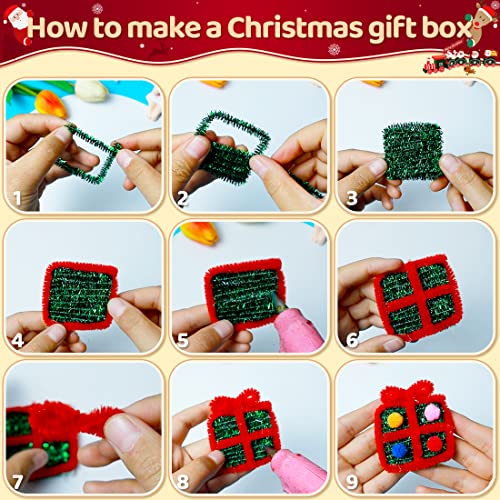 Image of Praisebank Glitter Pipe Cleaners for Crafts, 200pcs, Chenille Stems for DIY Projecets, Arts & Crafts Supplies for Festival Party Decorations