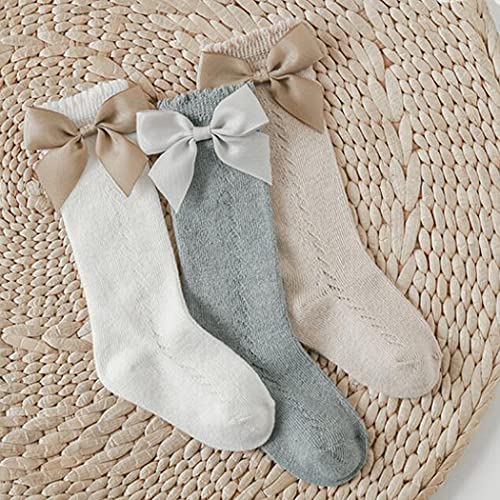 Tibe Pincess Baby Girls Knee High Socks Toddler Bow Mesh Breathable Dress Socks Kids Cotton Tube Uniform Stockings 0-12 Months thumb #5