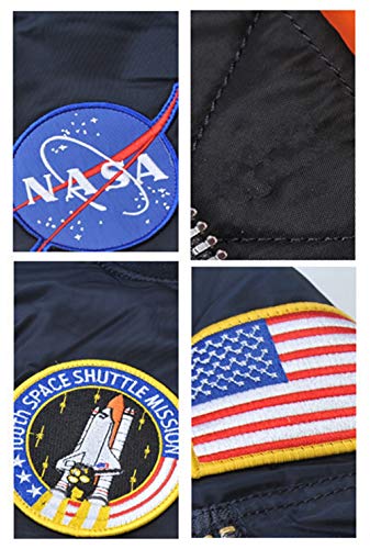 CORIRESHA Mens NASA Embroidery Badge Slim Fit Bomber Jackets Zipper Windbreaker2