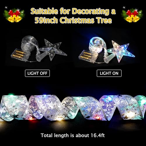 Cinta de luces LED navideña de 5 metros para decorar el árbol con lazos elegantes 2