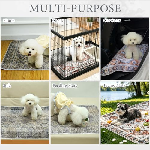 Image of Homimp Washable Pee Pads for Dogs, 2 Pack Reusable Puppy Pads Waterproof,Absorbent and Leakproof Dog Pee Pads,Non Slip Puppy Training Pads, Pet Mat for Floor, Crate, Couch, Whelping, Grey 24 inchx36 inch