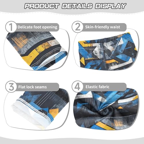 Boccsty Graffiti Angular Shapes Blue Girls Leggings Kids Yoga Pants Dance Active Tights 4T3