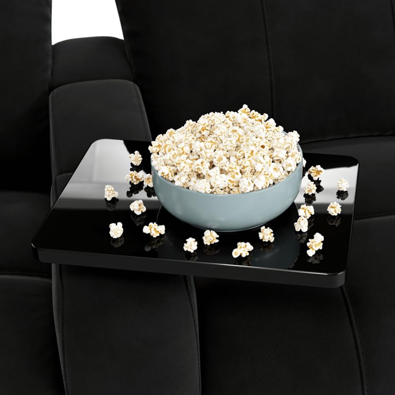 Image of Seatcraft Monterey Home Theater Seating Aria Onyx Row of 3 | Fabric, Wall Hugger, Zero Gravity, Powered Headrest, Power Recline, Zero Gap, USB charging