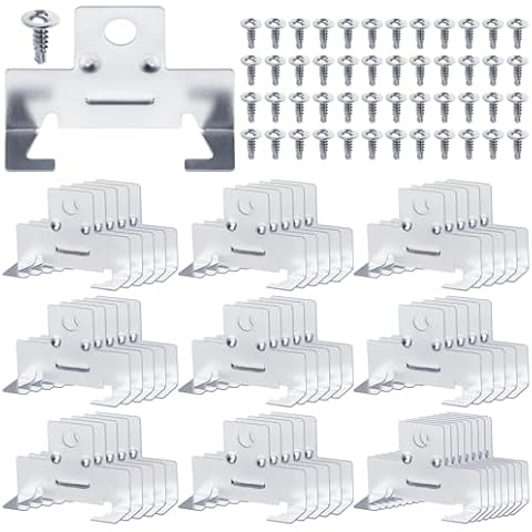 CHolic 48Pack (24 Pairs) Retrofit Recessed Downlight Housing C Clips for Downlight with Self Tapping Screws Metal Recessed Lighting Clips for Recessed Retrofit Down Light Can Lighting Cover