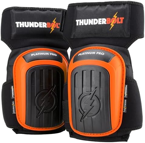 Thunderbolt Knieschoner Professioneller Knieschutz mit komfortablem Gelkissen Knieschoner Fliesenleger für Arbeit, Handwerk, Bodenbeläge Kniepolster Garten mit starken rutschfesten Gurten