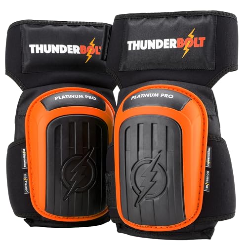 Thunderbolt Knieschoner Professioneller Knieschutz mit komfortablem Gelkissen Knieschoner Fliesenleger für Arbeit, Handwerk, Bodenbeläge Kniepolster Garten mit starken rutschfesten Gurten