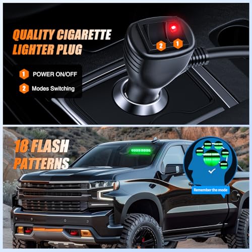 Image of Nilight 8LED Green Traffic Advisor Strobe Light Bar Hazard Safety