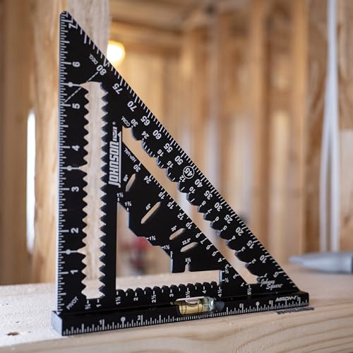 Johnson Level & Tool 1904-0700V 7-1/4" Johnny Square MACH-1 Smart Mark Rafter Square with Level Vial, Black 7 Johnson Level & Tool 1904-0700V 7-1/4" Johnny Square MACH-1 Smart Mark Rafter Square with Level Vial, Black - Image 7