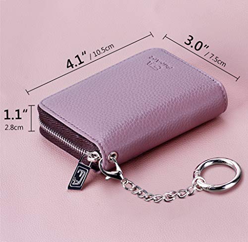 Image of FurArt Credit Card Wallet, Zipper Card Cases Holder for Men Women, RFID Blocking, Key Chain, 15 /16 Slots, Compact Size