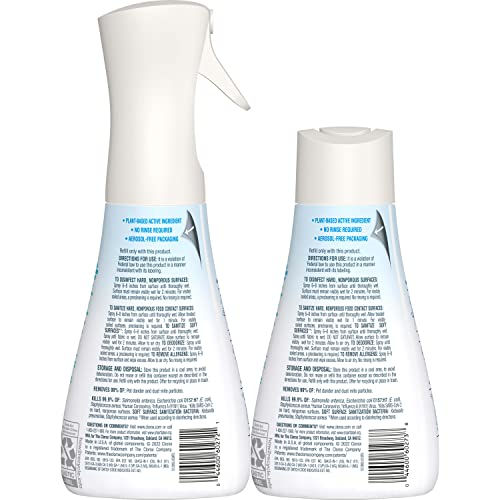 Clorox Free & Clear Disinfecting Mist, 1 Spray Bottle and 1 Refill, 14 Fl Oz Each 51vZKPNeTPL. SL500 - Clorox Free & Clear Disinfecting Mist, 1 Spray Bottle and 1 Refill, 14 Fl Oz Each