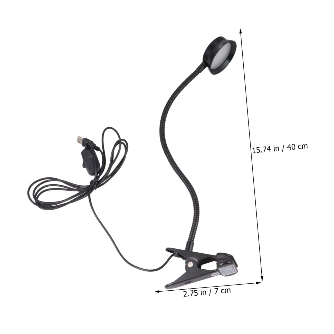Lampada Clip LED da Lettura 4w 6w Collo Flessibile Nero