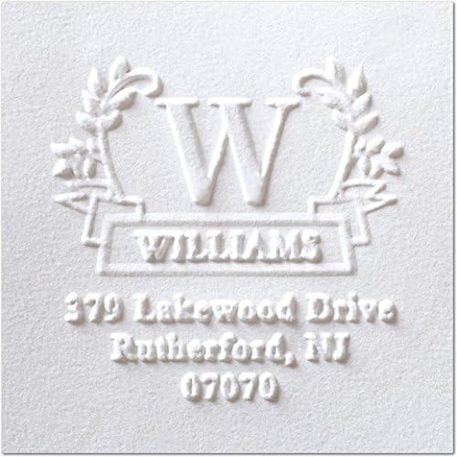 Custom Address Embosser - Personalize with Initials & Text - Hand-Held Embossing Stamp - Monogram, Seal Embosser Best for Books, Envelopes, Napkins - 1.625 inch