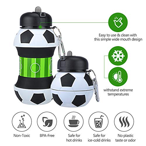 Sports Silicone Water Bottle, Collapsible Water Bottle for Children Girls and Adults, Compact, BPA-Free - Image 4
