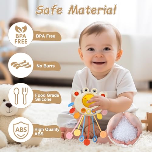 ZephyrCraft Montessori Spielzeug, Sensorik Spielzeug in Krabbenform, geeignet für 18 Monate+. Ideal als Motorikspielzeug zur Förderung der Feinmotorik und perfekt für Spielzeug für Flugreisen