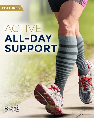 Image of Pembrook Bamboo Viscose Light Compression Socks - 3 Pairs | 8-15 mmhg Compression Socks | Knee High Comfort Support Socks