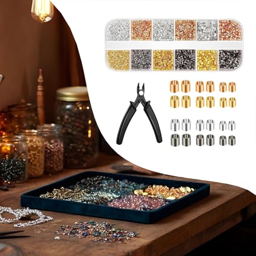 Cuentas de crimpado con alicates para hacer collares y pulseras en casa 2