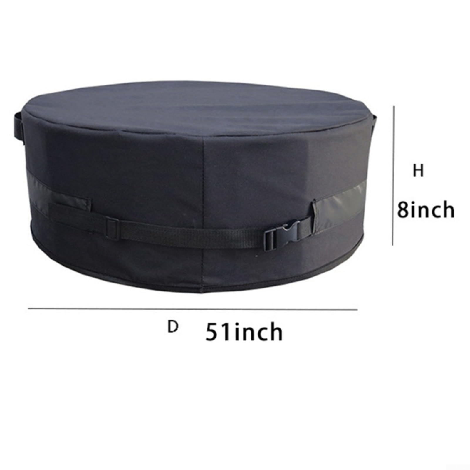 Housse de protection ronde de 130 cm résistante aux intempéries avec sangles sécurisées, tissu Oxford robuste pour brasero enterré en pierre, protection toutes saisons