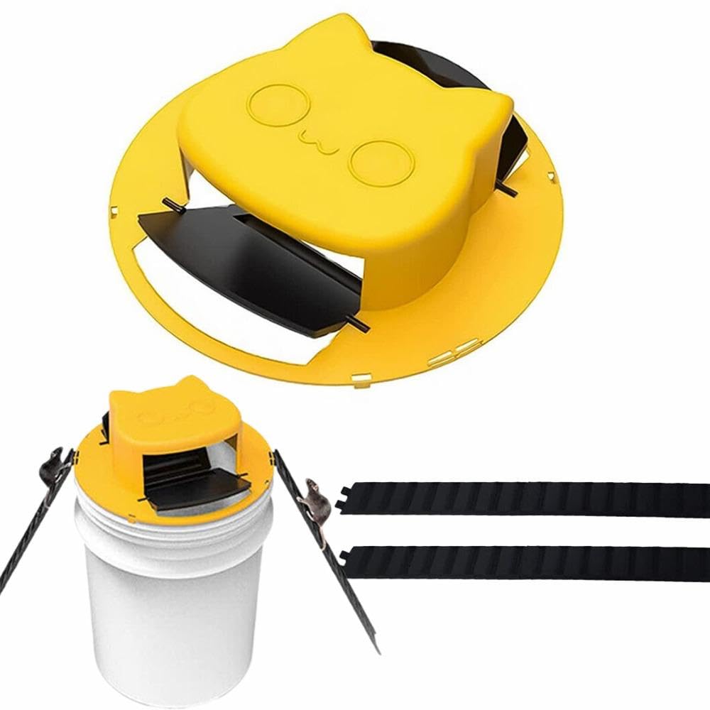 View 1 of 1 Pack Mouse Rat Trap Bucket Lids – Auto Flip Mouse Bucket Trap for 5 Gallon Bucket, Reusable Rolling Mouse Traps Bucket for Indoor & Outdoor Garage Barn Farm Bucket Trap