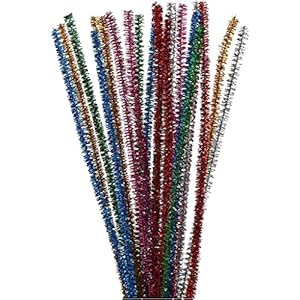 Assortiment fil chenille brillant – Multicolore – 6 mm – 30 cm – 24 pcs