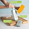 Tasty Interchangeable Grater with Storage Box, Includes Coarse & Fine Stainless Steel Blades, Non-Slip Base for Stability, Dishwasher Safe, Aqua