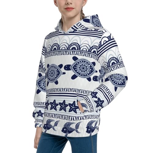 Sea Underwater Turtles Kid Hoodies Boys Sweatshirts Girls Pullover with Pocket2