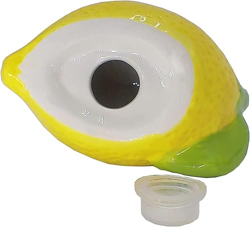 Miniatura 4 de First of a Kind - Juego de saleros y pimenteros de cerámica en forma de limón de 7 pulgadas con bandeja, saleros de limón de gres juego de dos