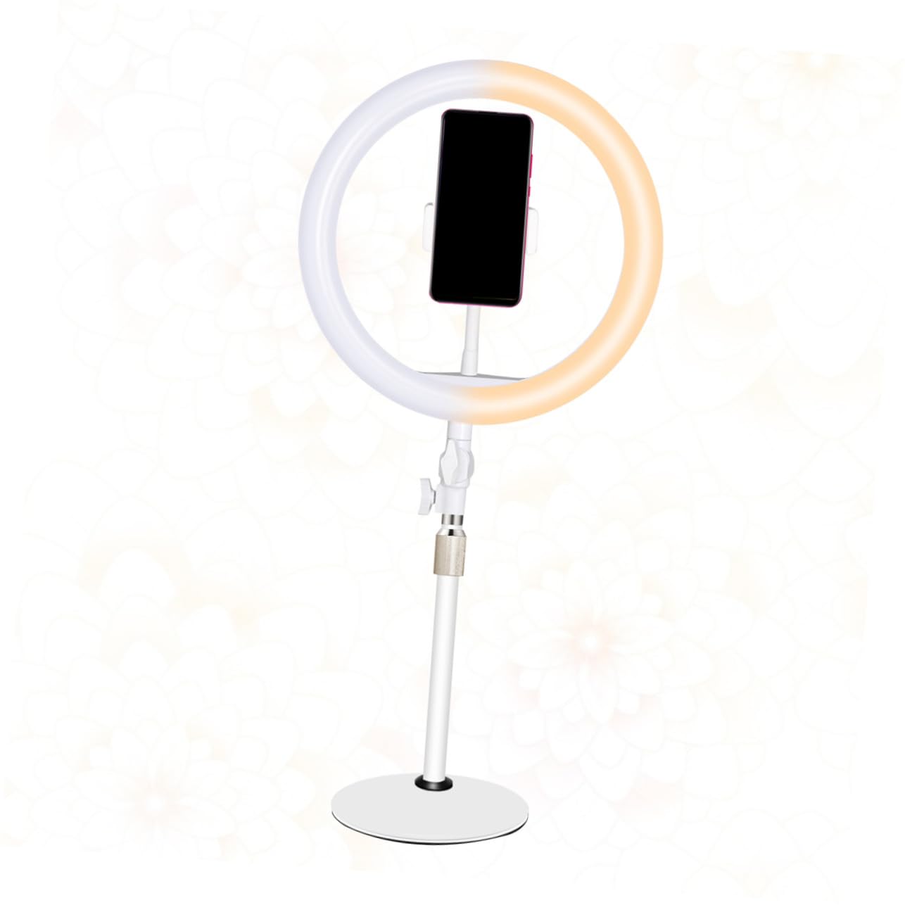 Gatuida Lampada Selfie LED Supporto Regolabile in Ferro e Plastica da 10 Pollici Luce Bianca Alimentazione USB e Risparmio Energetico per Live Streaming per Fotografia e Video