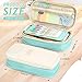 KPX Big Capacity Pencil Pen Case Bag with Zipper Office College School Storage Large Capacity Bag Pouch Holder Box Organizer Colorful (Cyan)