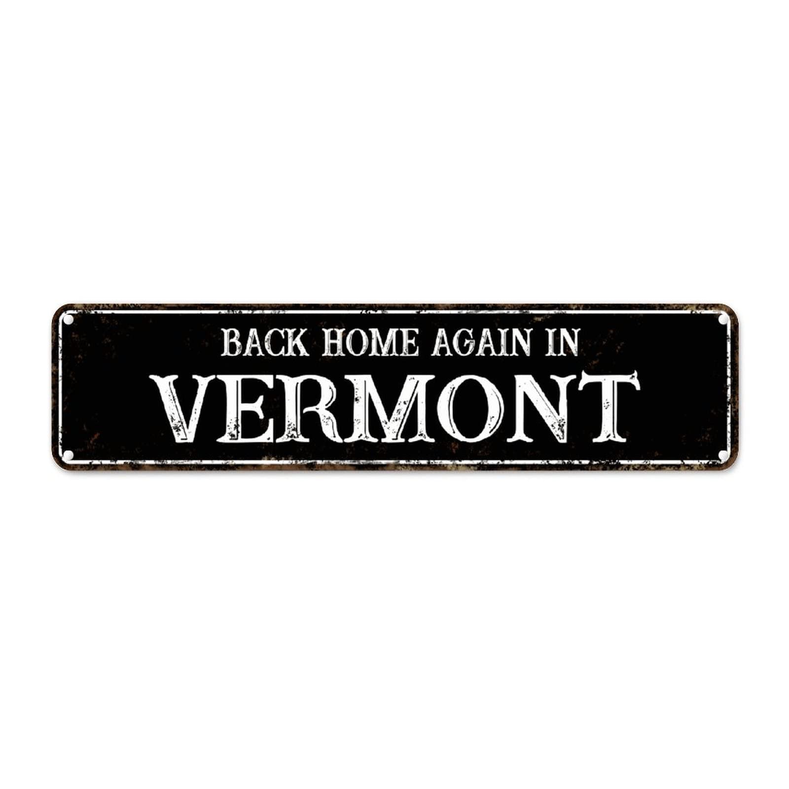 Plaque en métal rétro Vermont grand format 61x15cm de qualité supérieure