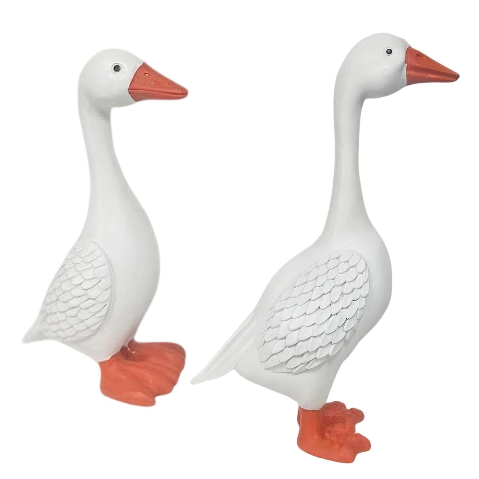 Sculpture représentant une oie au design artistique, lot de 2 statues élégantes pour la maison