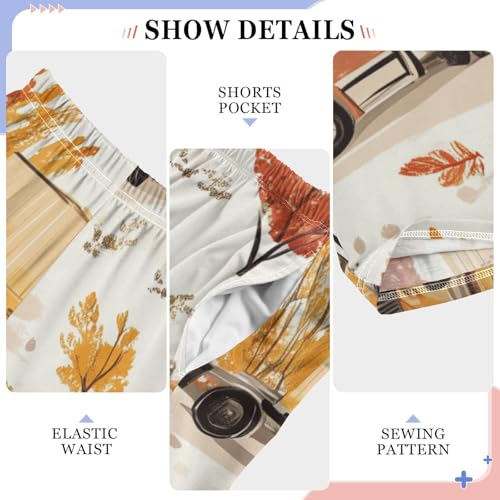 ZZXXB Autumn Tree Truck Boys Long Pants Soft Trousers Elastic Waist Kids Lounge Bottoms with Pockets S-XL4