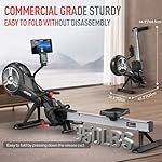 JOROTO Rowing Machine for Home, Air Magnetic/Water Foldable Rowing Machines with 10 Levels, Rower Machine with 350lbs Weight Capacity, App Compatiblem, Tablet Holder - Image 3