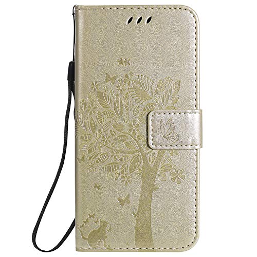 Cover per Samsung Galaxy A41 Custodia A41 Portafoglio a Libro Flip e con Funzione Supporto Chiusura Magnetica per A41 silicone tpu oro pelle