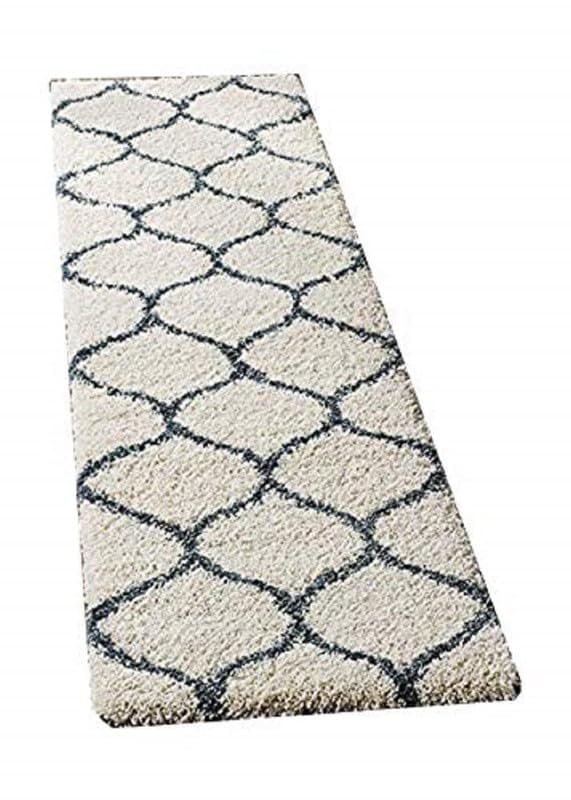 Image of Premium Antiskid Shaggy Carpet /Rug Plain Fur Rectangular Rugs,Soft Microfiber for Bedroom,Living Room,Kids Room,Hall etc (Ivory Beige, 1.5x4 Feet)
