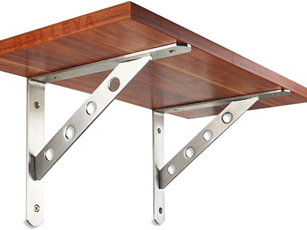 Heavy Duty Shelf Brackets,AIYoo 2 Pack 16 Inch Stainless Steel Solid Shelf Bracket,90 Degree Shelf Support Corner Brace Angle Bracket.
