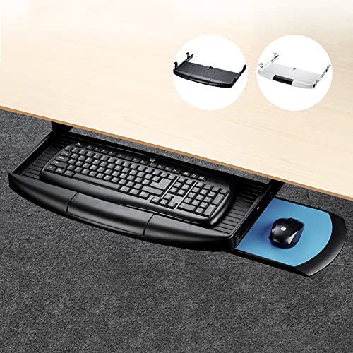 Jojofuny Tastaturablage Schublade Mit Mauspad | Höhenverstellbar Schreibtisch Organizer Weiß
