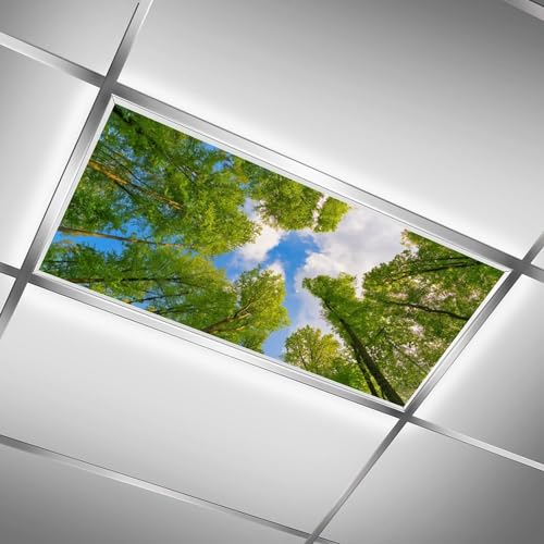 2PC Fluorescent Light Covers & Filters, Magnetic Trees, 4ft, for Classroom, Office & Home