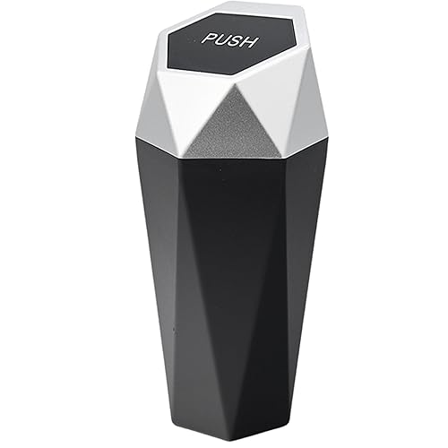 Miniatura 9 de Bote de basura para automóvil con tapa, mini cubo de basura portátil para automóviles, pequeño cubo de basura automático, a prueba de fugas,