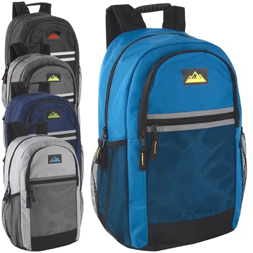 Summit Ridge 24 Pack Bulk Reflective Backpacks Wholesale for College Men, Women, Homeless Adults (Male Colors Pack)