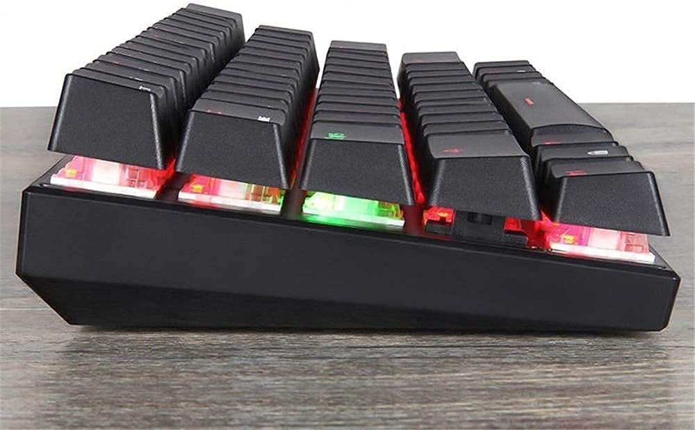 Tastiera Meccanica, modalità Doppia cablata e Wireless e Wireless Bluetooth, Tastiera da Gioco RGB. Tastiera cablata Arcobaleno retroilluminato per Windows Gaming PC, 61. Chiavi