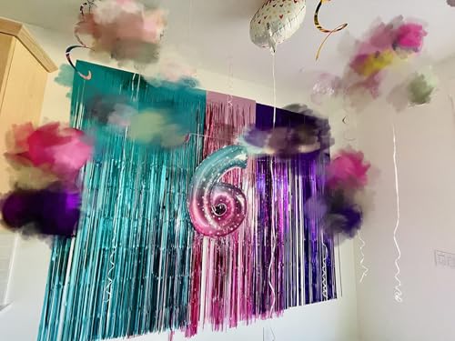 Image of Number Balloons 9 Balloon 40 inch for 9 Birthday Decorations, Blue and Pink | Saturated Color, Large 40 in, With Inflation Straw & Hanging Hole, Great for Men's Party, Back-To-School Season, Pool Party