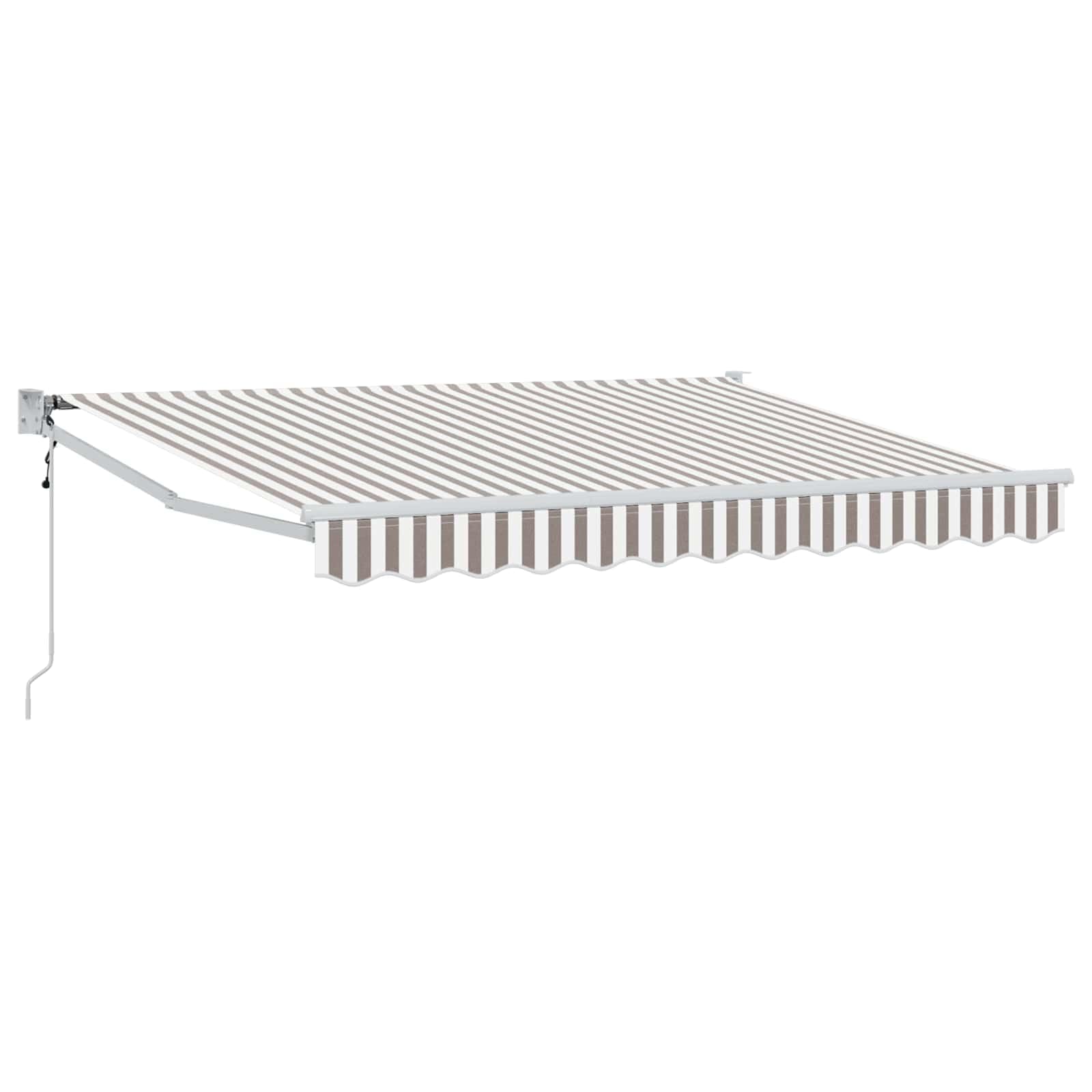 Toldo extensible gris claro blanco 3 x 2,5 m | Tejido de poliéster, marco de acero con recubrimiento en polvo, resistente al agua, fácil montaje en pared