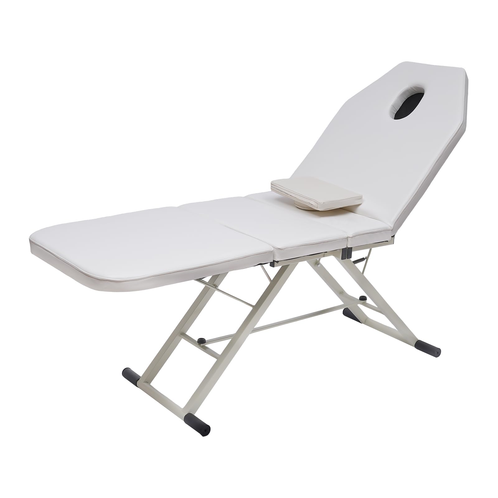Klappbar Massageliege,Tragbare Massageliege, Mobiler Massagetisch, Faltbares Spa-Bett Tattoo-Bett Schönheitssalon Therapie Tattoo-Liege Leichtgewicht, Anti-Rutsch-Matte, weiß