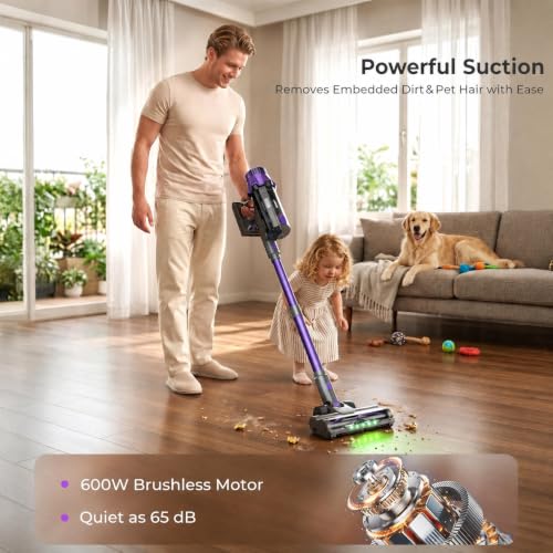 Image of Cordless Vacuum Cleaner for Pet Hair, Powerful Suction, Up to 70Min Runtime
