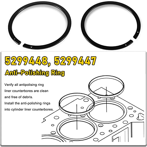 3Pcs Piston Ring Compressor Adapter & Anti-Polishing Ring For Cummins Isx Qsx 15 & Caterpillar 3400, 3406, 3408, C15 Work With 7040 Piston Ring Compressor 5.4" Bore, Replace 5299339, 5299447 & 5299448 #TOP2