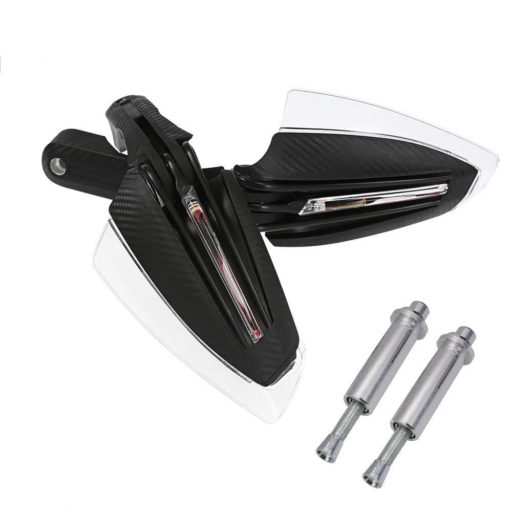 Paramani per Moto con Luci LED Indicatori di Direzione Protezione Manubrio Hand Brush Guards Sicurezza Notturna e Design Aerodinamico